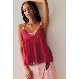 Intimately Free People Fiona Cami Blouse Top Tank Sleeveless Lace Slip M 289118